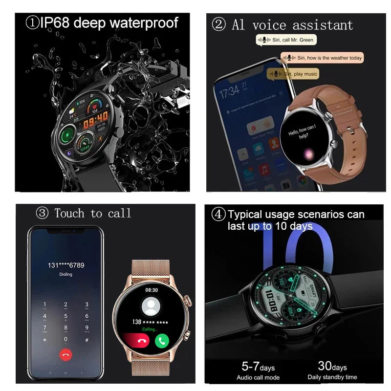 Montre connectée AMOLED — GPS, appels Bluetooth et IP68 annoncé
