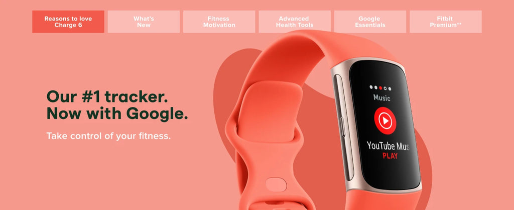 Bracelet d’activité Fitbit Charge 6 — GPS et suivi bien-être