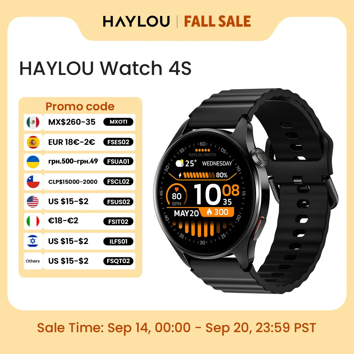 Montre connectée HAYLOU Watch 4S — AMOLED et GPS multi-satellite