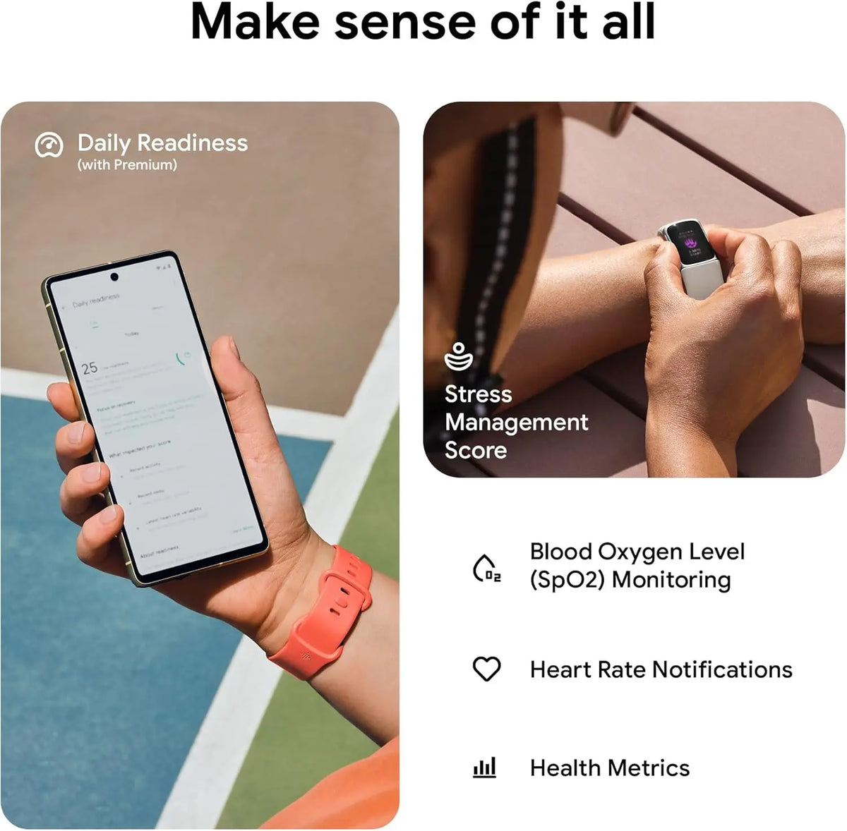 Bracelet d’activité Fitbit Charge 6 — GPS et suivi bien-être
