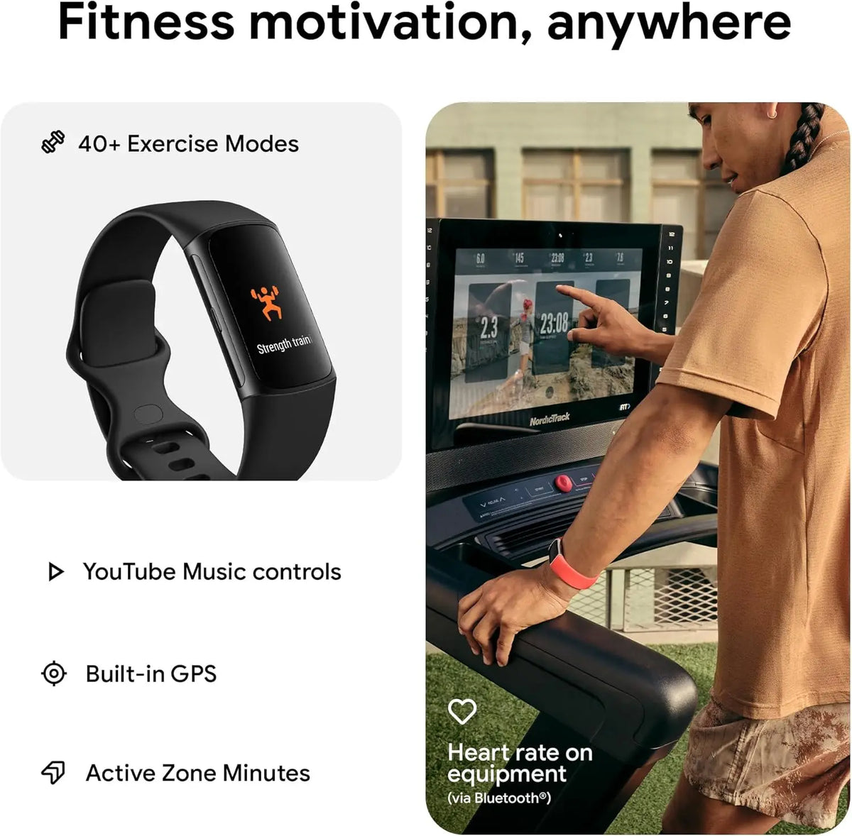 Bracelet d’activité Fitbit Charge 6 — GPS et suivi bien-être