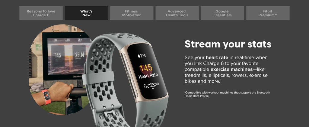 Bracelet d’activité Fitbit Charge 6 — GPS et suivi bien-être