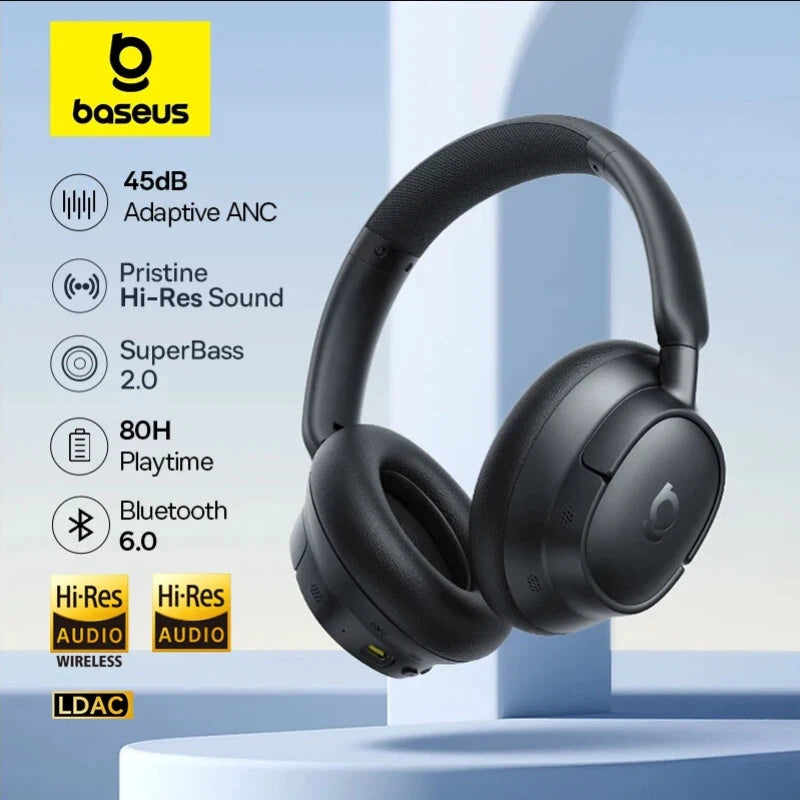 Casque Bluetooth Baseus EH10 NC — ANC adaptatif, LDAC, autonomie annoncée 80 h