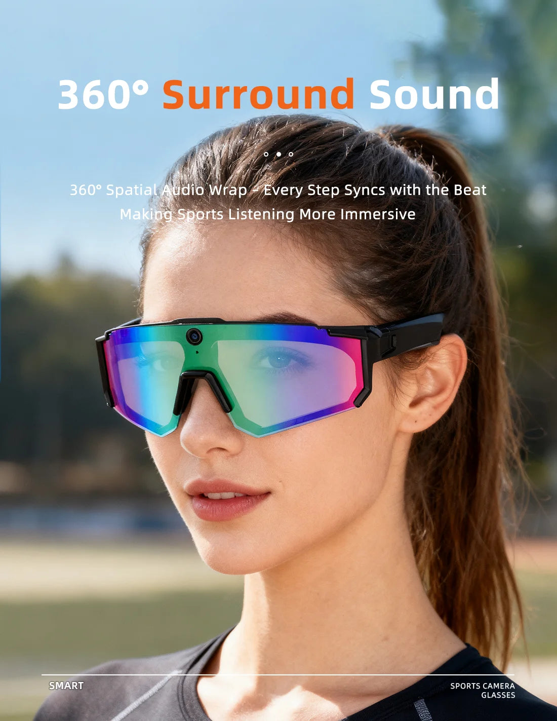 Lunettes connectées IA avec caméra, traduction et appels Bluetooth — version 800W