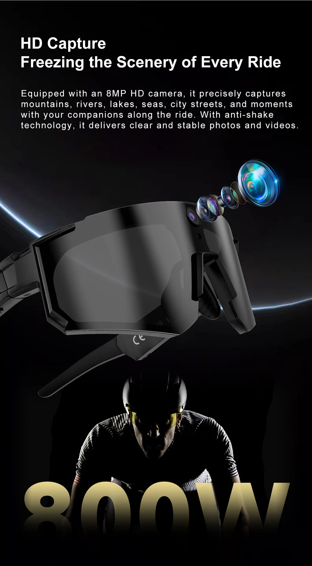 Lunettes connectées sport avec caméra et traduction — version 2400W
