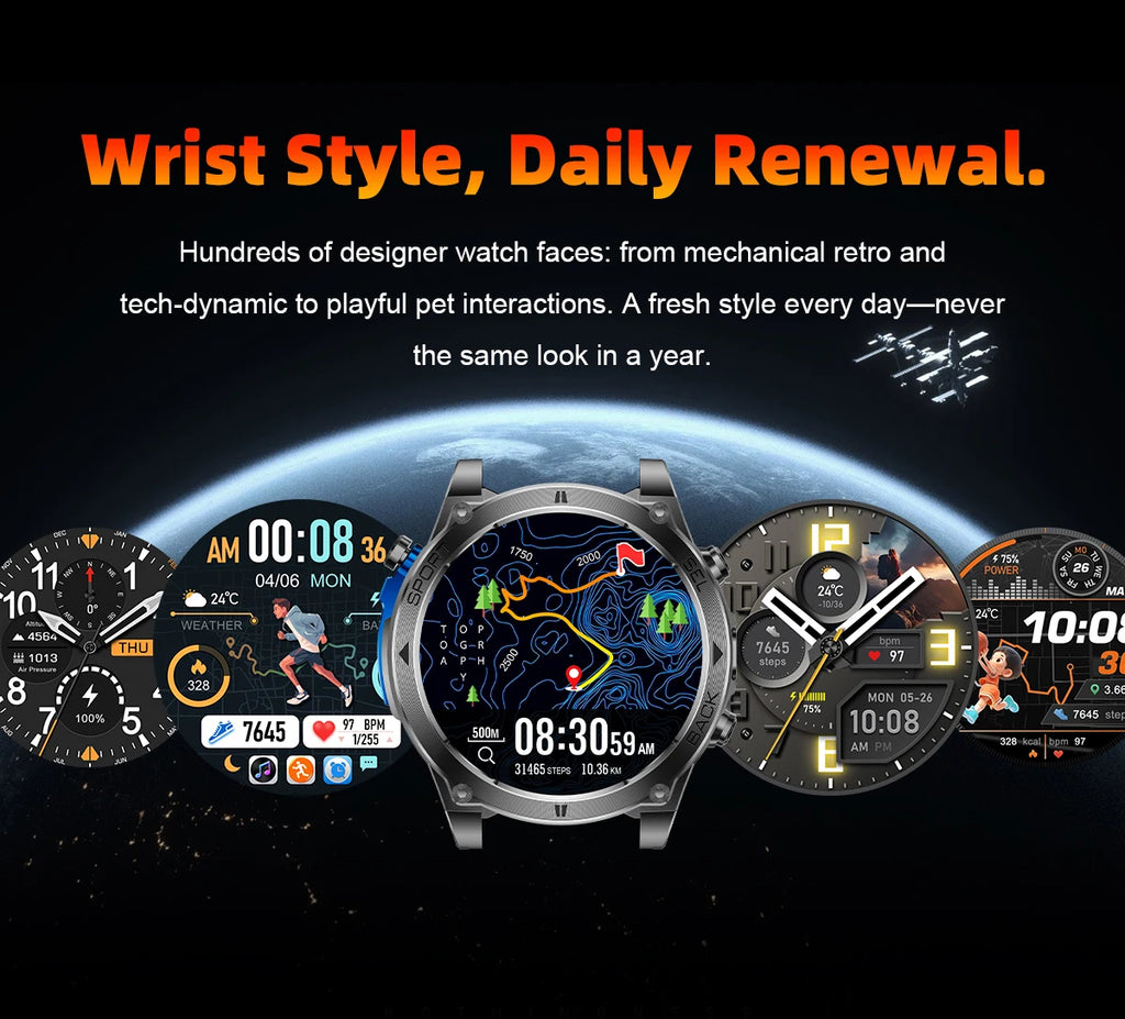Montre connectée outdoor T‑RX4 — GPS, AMOLED et étanchéité 10 ATM annoncée