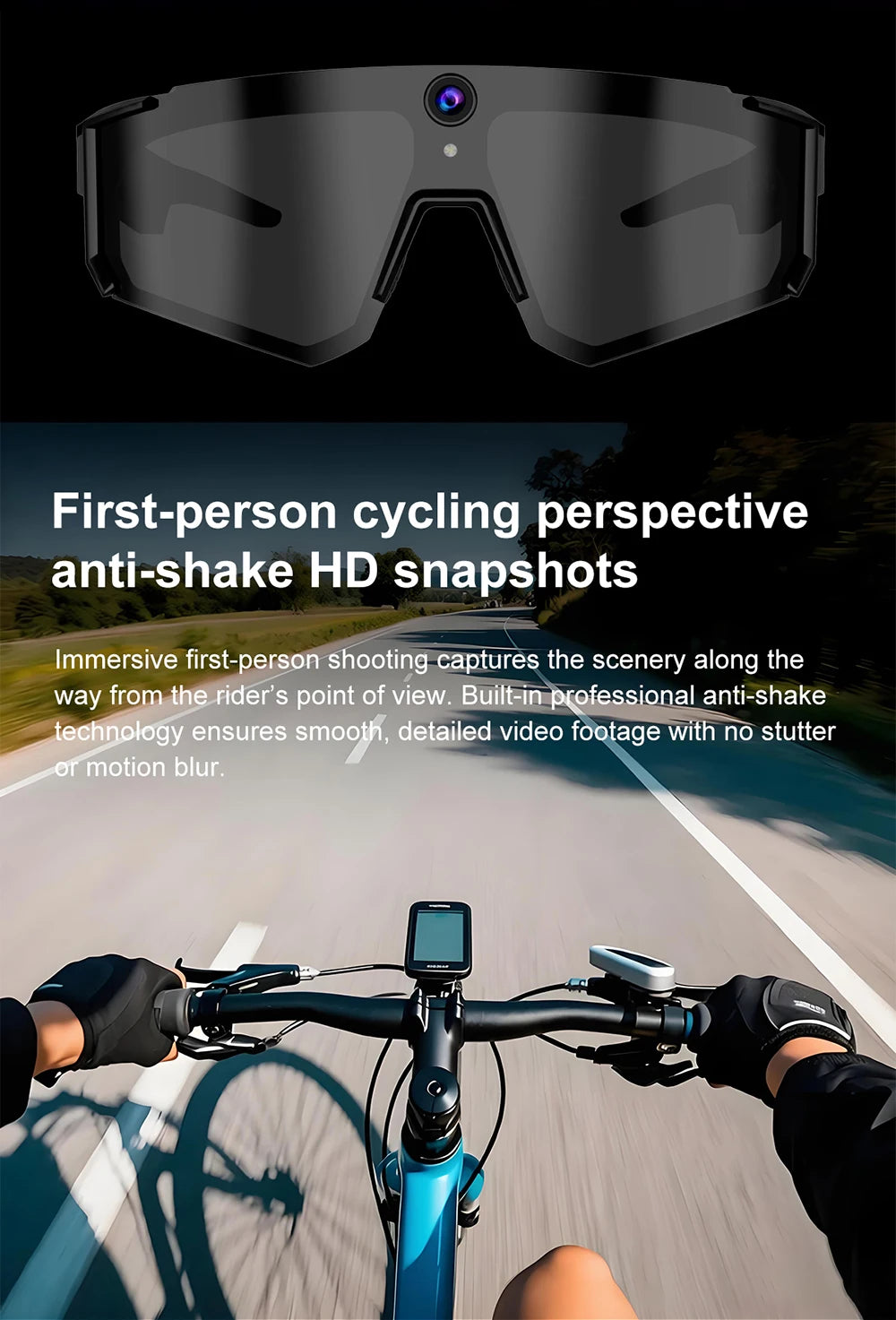 Lunettes connectées sport avec caméra et traduction — version 2400W