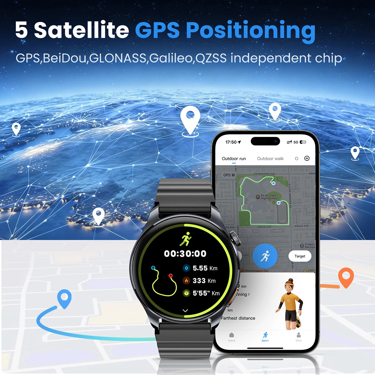 Montre connectée HAYLOU Watch 4S — AMOLED et GPS multi-satellite