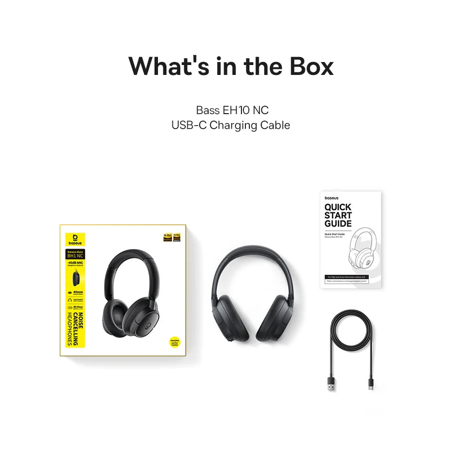 Casque Bluetooth Baseus EH10 NC — ANC adaptatif, LDAC, autonomie annoncée 80 h