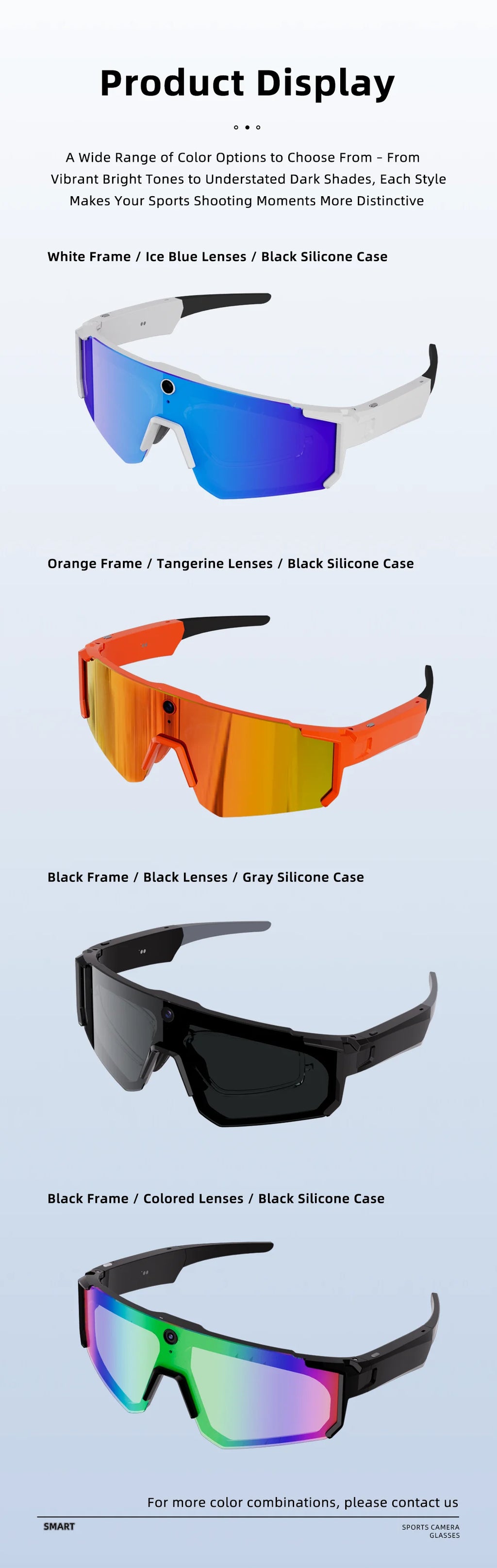 Lunettes connectées IA avec caméra, traduction et appels Bluetooth — version 800W