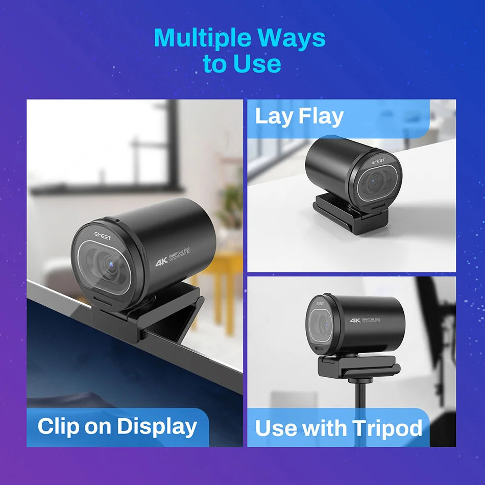 Webcam EMEET S600 4K — autofocus, capteur Sony et 60 i/s en 1080p annoncés