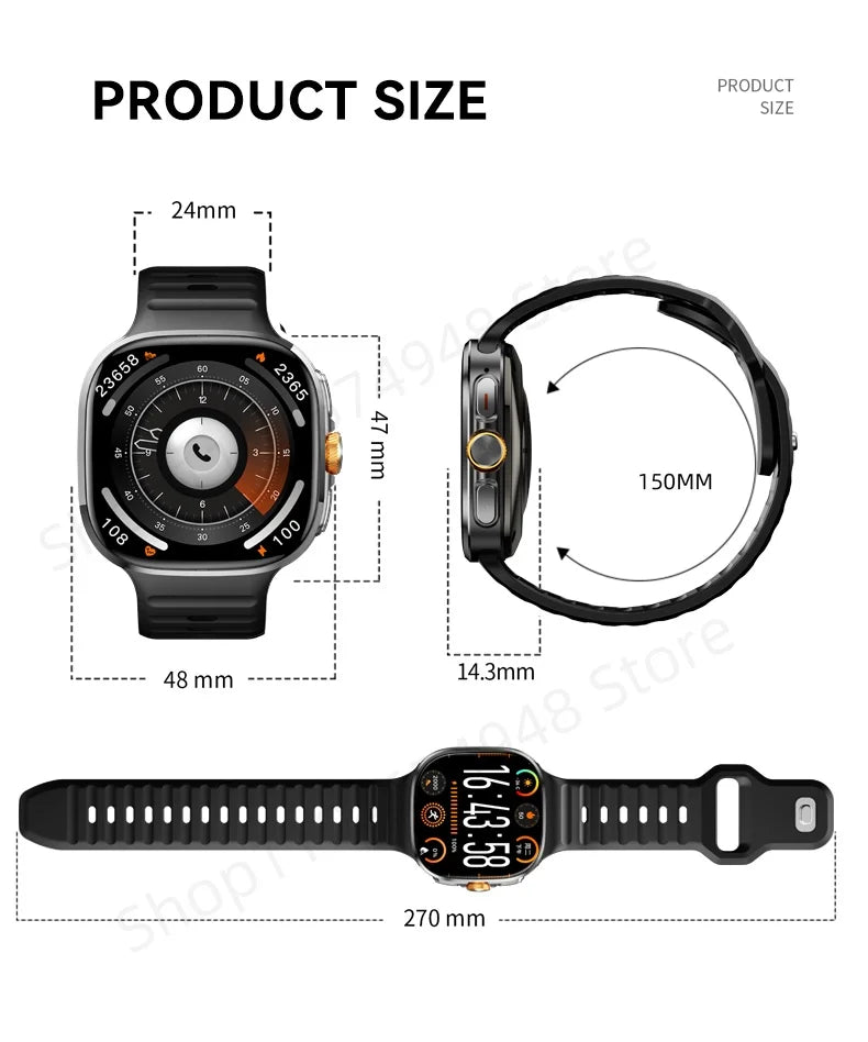 Montre connectée M99 — écran AMOLED 2,4″, caméra rotative et GPS