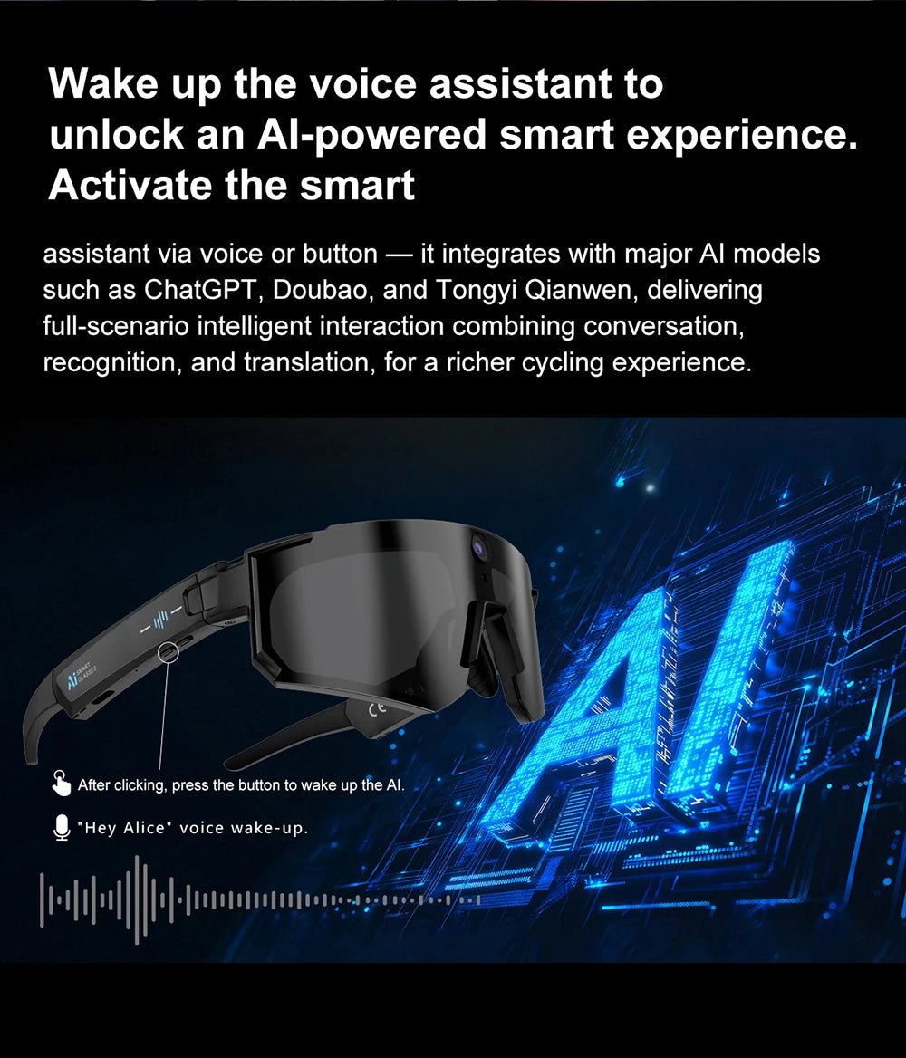 Lunettes connectées sport avec caméra et traduction — version 2400W