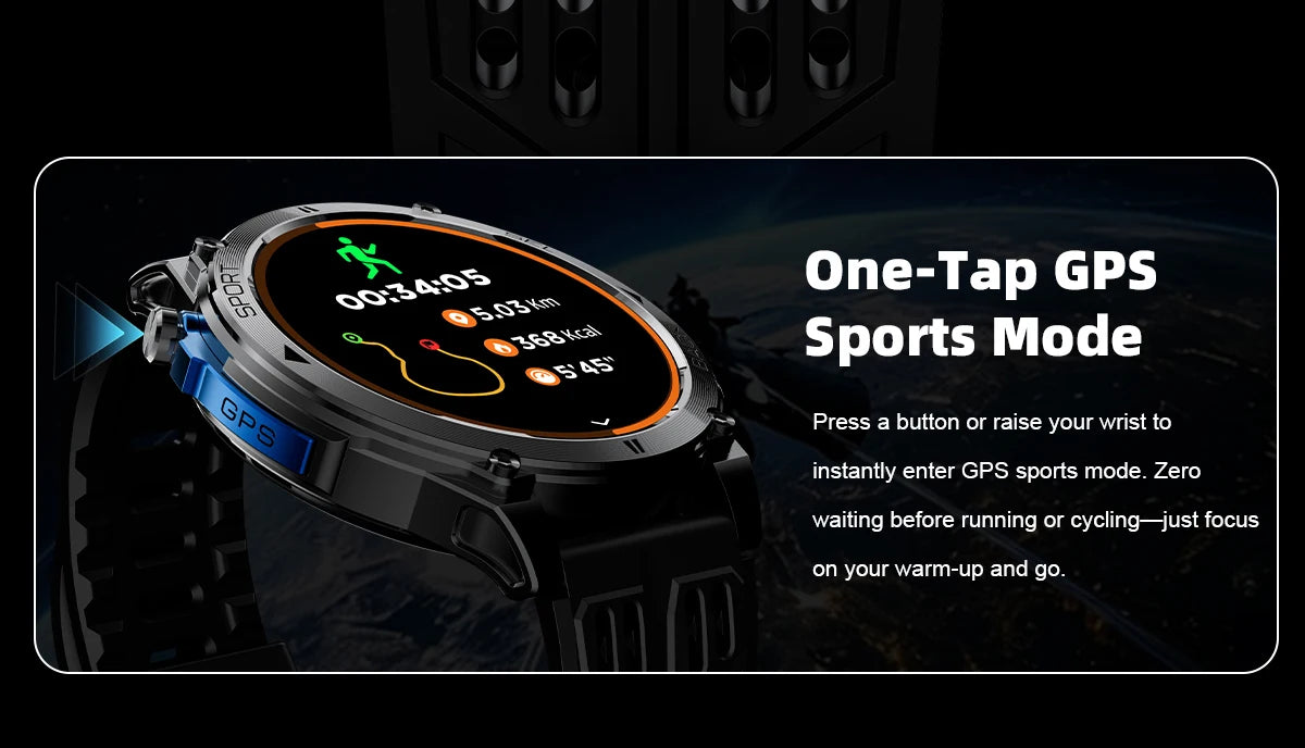Montre connectée outdoor T‑RX4 — GPS, AMOLED et étanchéité 10 ATM annoncée