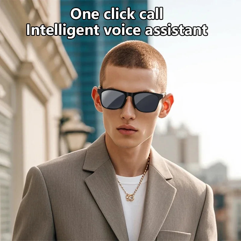 Lunettes connectées IA avec caméra, audio Bluetooth et traduction