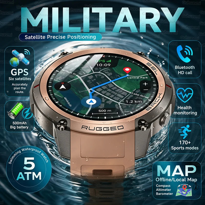 Montre connectée outdoor AMOLED — GPS, cartes hors ligne et 5 ATM annoncés