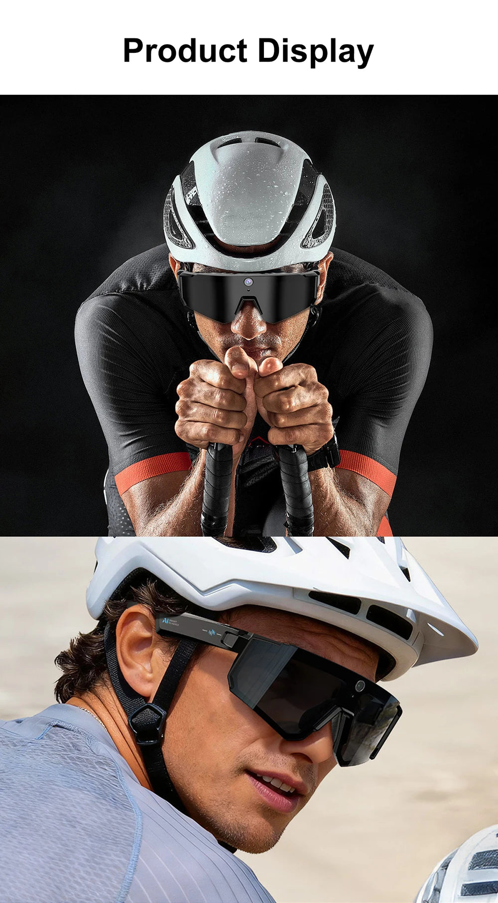 Lunettes connectées sport avec caméra et traduction — version 2400W