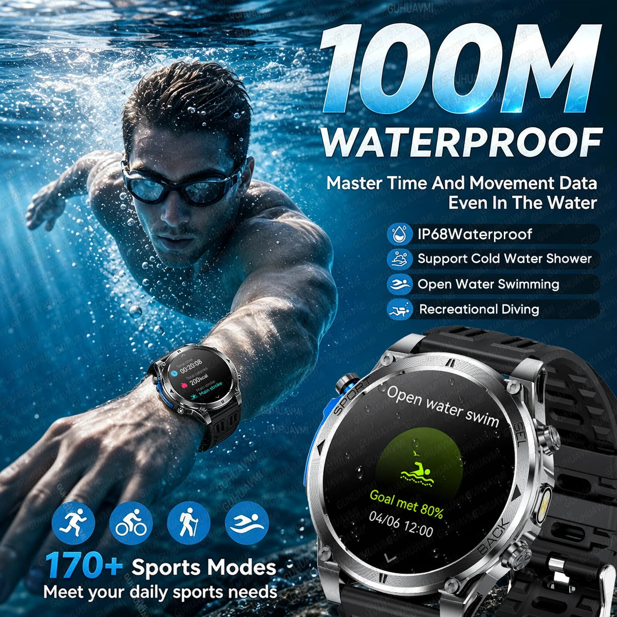 Montre connectée outdoor T‑RX4 — GPS, AMOLED et étanchéité 10 ATM annoncée