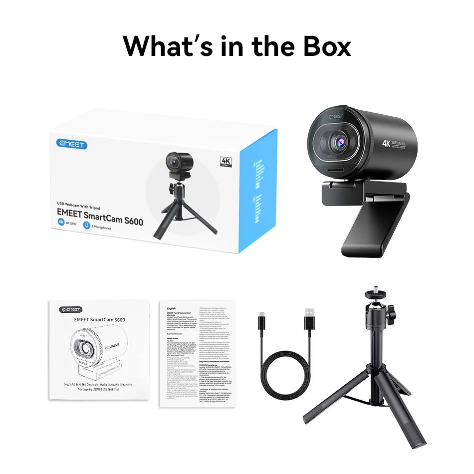 Webcam EMEET S600 4K — autofocus, capteur Sony et 60 i/s en 1080p annoncés