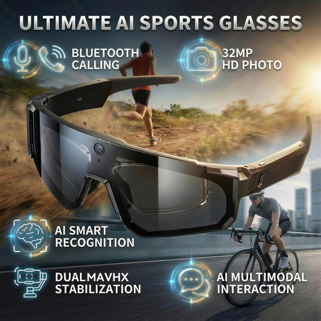 Lunettes connectées IA avec caméra, traduction et appels Bluetooth — version 800W