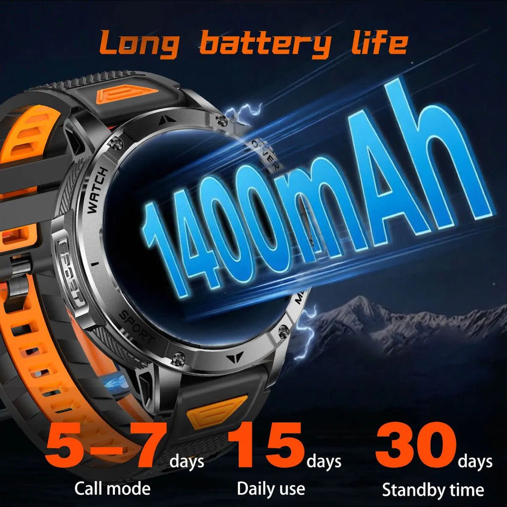 Montre connectée outdoor — 10 ATM annoncés, lampe LED et appels Bluetooth