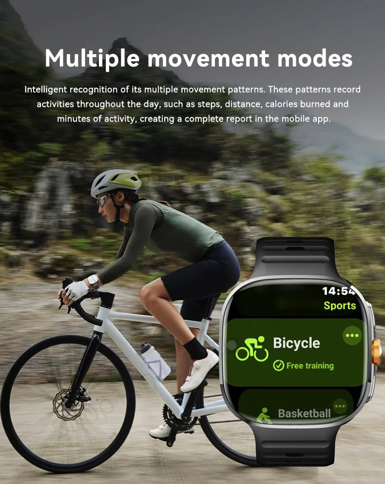 Montre connectée M99 — écran AMOLED 2,4″, caméra rotative et GPS