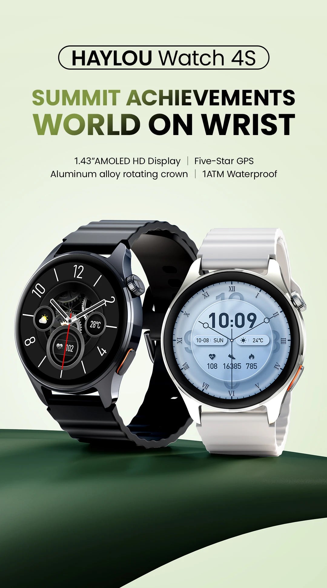 Montre connectée HAYLOU Watch 4S — AMOLED et GPS multi-satellite