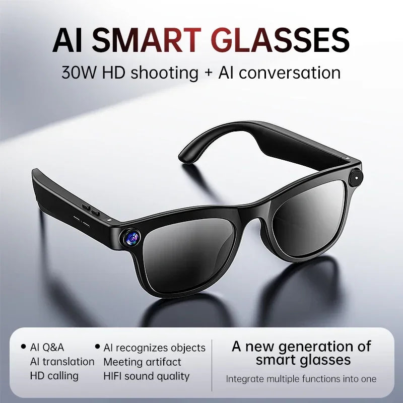 Lunettes connectées IA avec caméra, traduction et appels Bluetooth — version 1600W