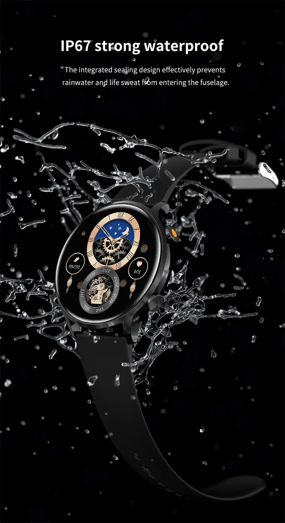 Montre connectée AMOLED — GPS, appels Bluetooth et IP68 annoncé
