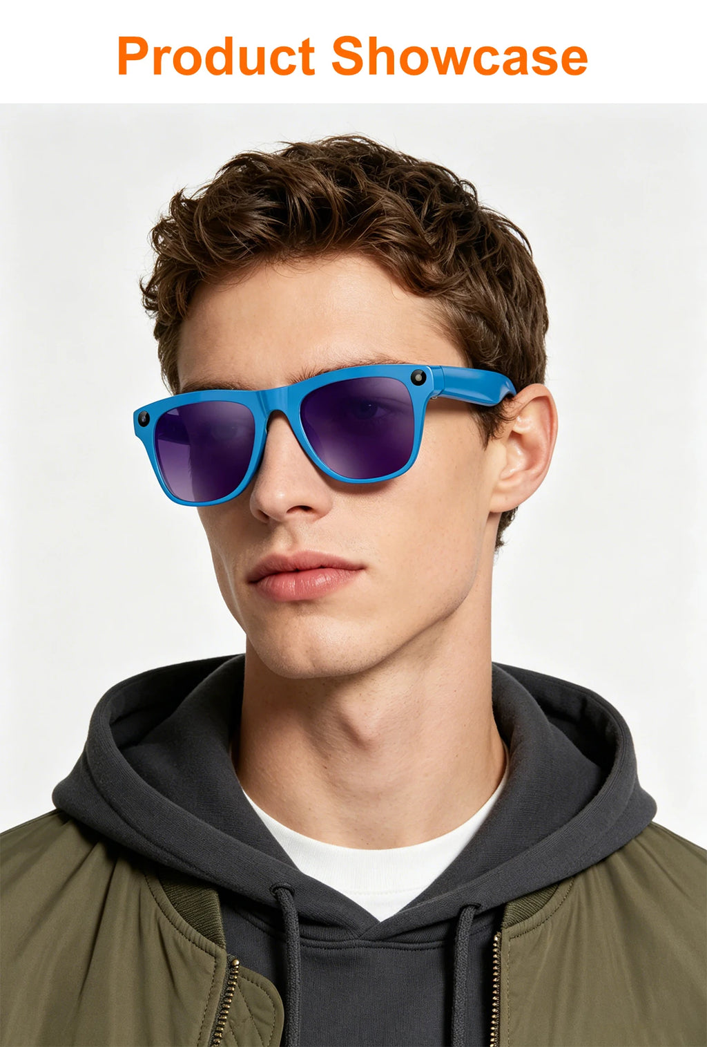 Lunettes connectées IA avec caméra, traduction et appels Bluetooth — version 800W