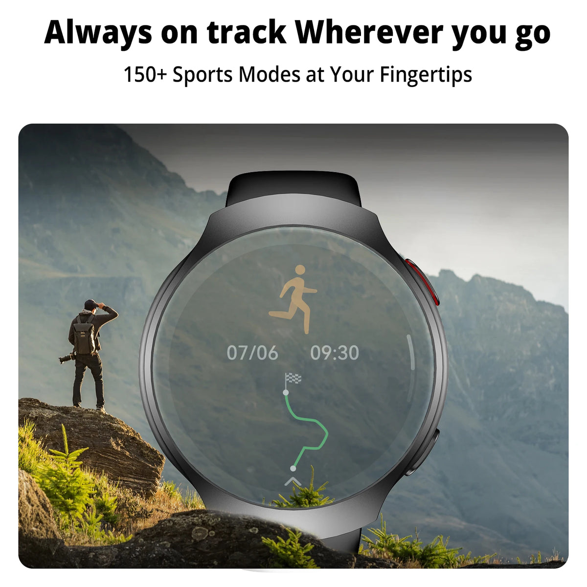 Montre connectée AIWR Orbit — GPS, écran AMOLED et appels Bluetooth