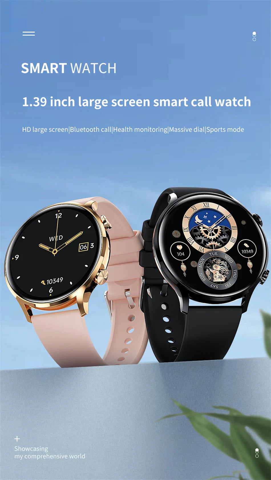 Montre connectée AMOLED — GPS, appels Bluetooth et IP68 annoncé