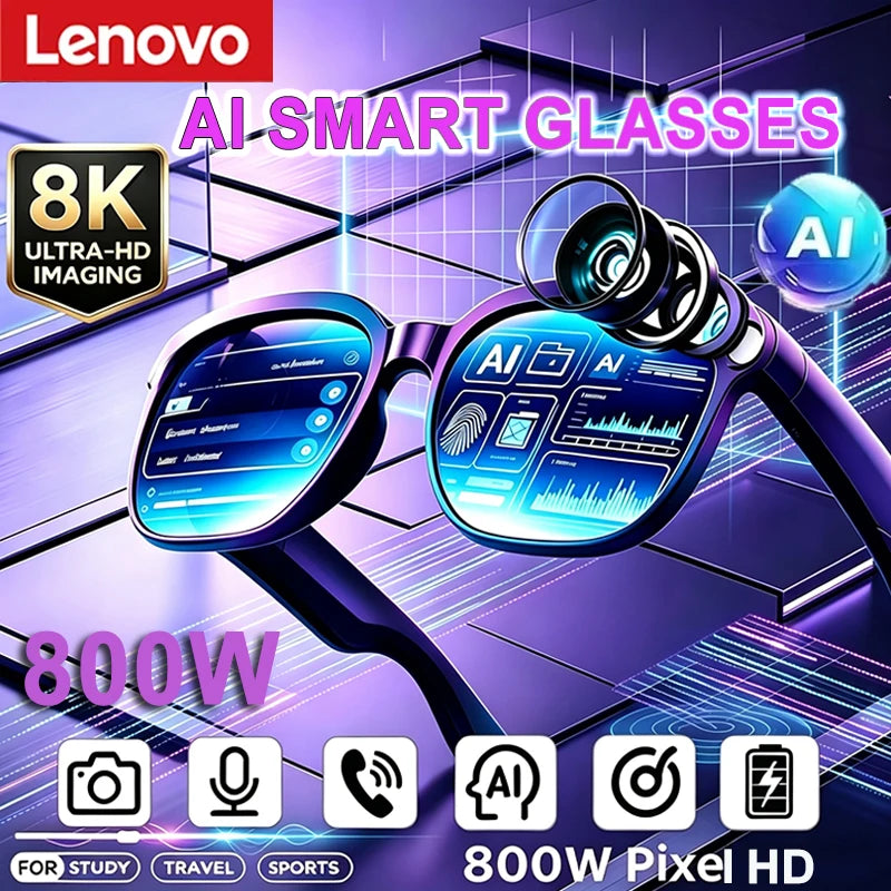 Lunettes connectées IA avec caméra, traduction et appels Bluetooth — version 800W