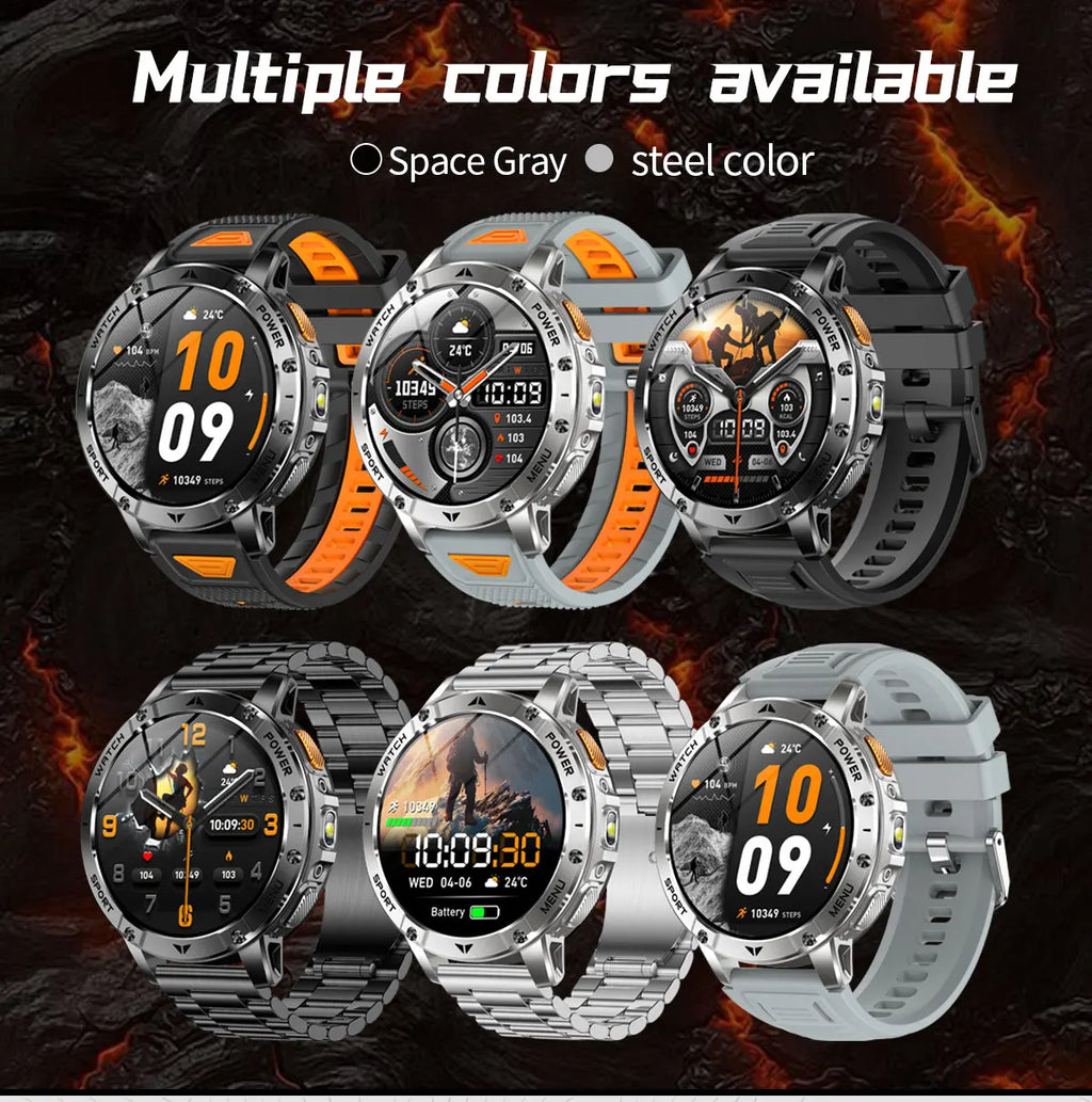 Montre connectée outdoor — 10 ATM annoncés, lampe LED et appels Bluetooth
