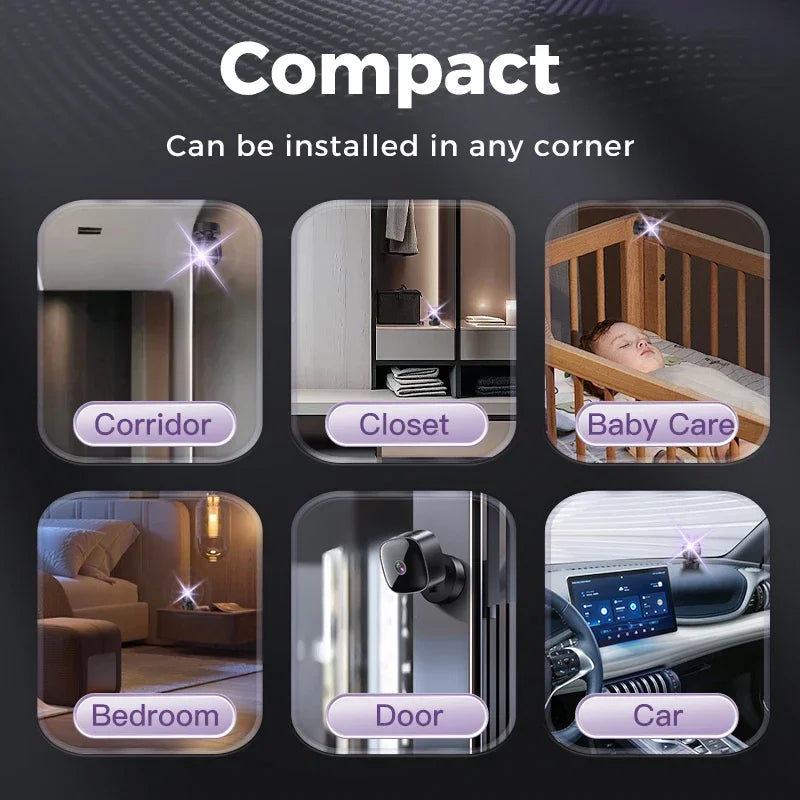 Caméra de sécurité Wi‑Fi 1080p compacte — surveillance à distance