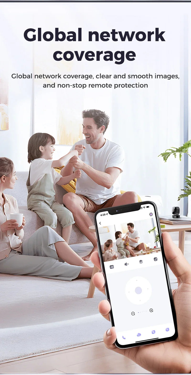 Caméra de sécurité Wi‑Fi 1080p compacte — surveillance à distance