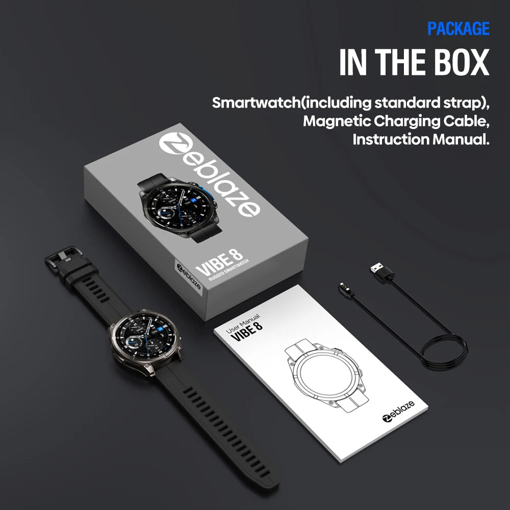 Montre connectée Zeblaze VIBE 8 — AMOLED, appels Bluetooth et lampe intégrée