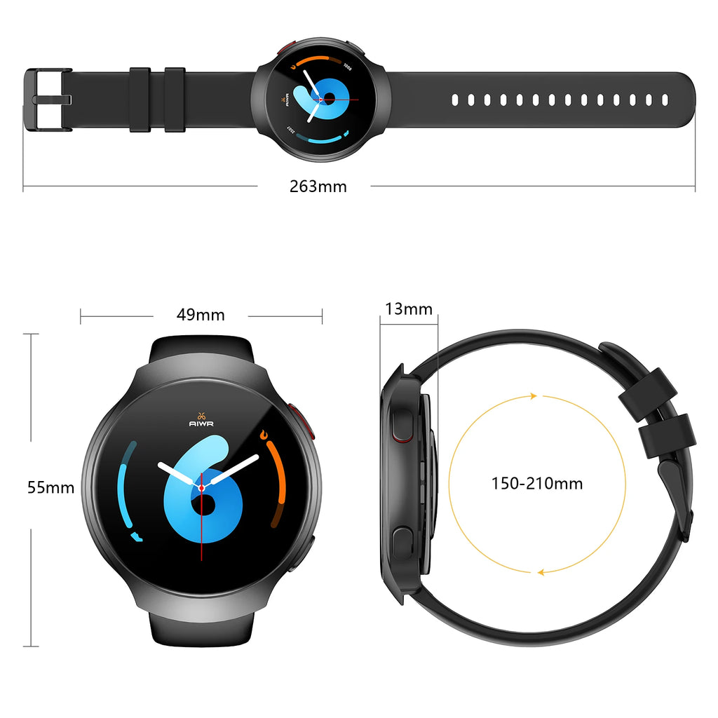 Montre connectée AIWR Orbit — GPS, écran AMOLED et appels Bluetooth