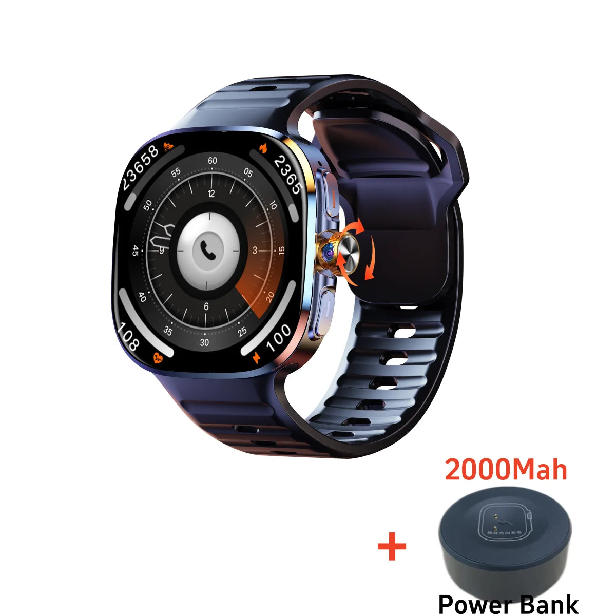 Montre connectée M99 — écran AMOLED 2,4″, caméra rotative et GPS