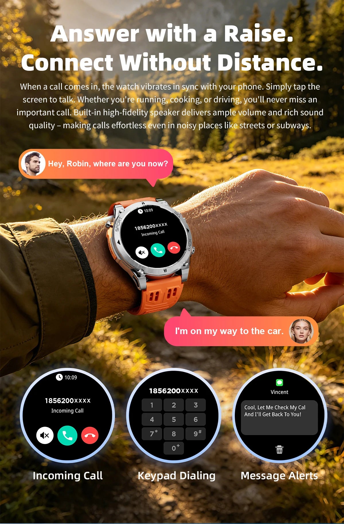 Montre connectée outdoor T‑RX4 — GPS, AMOLED et étanchéité 10 ATM annoncée