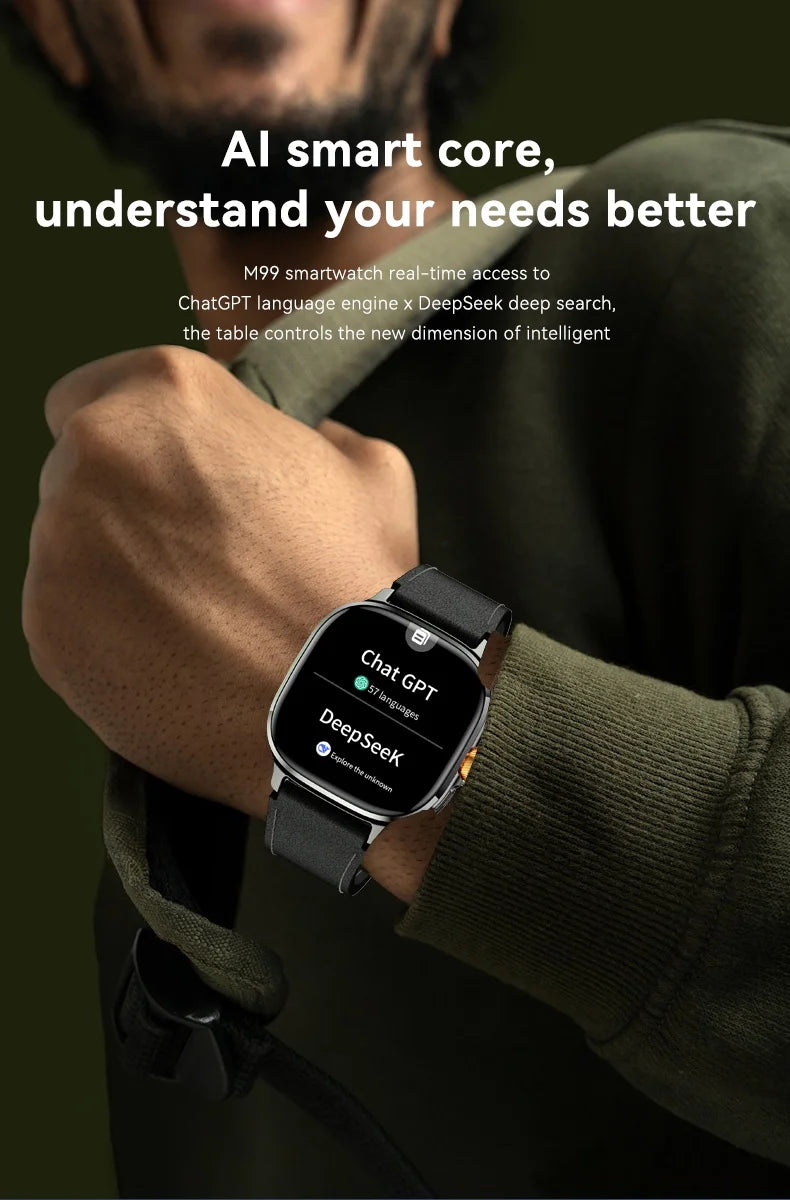 Montre connectée M99 — écran AMOLED 2,4″, caméra rotative et GPS
