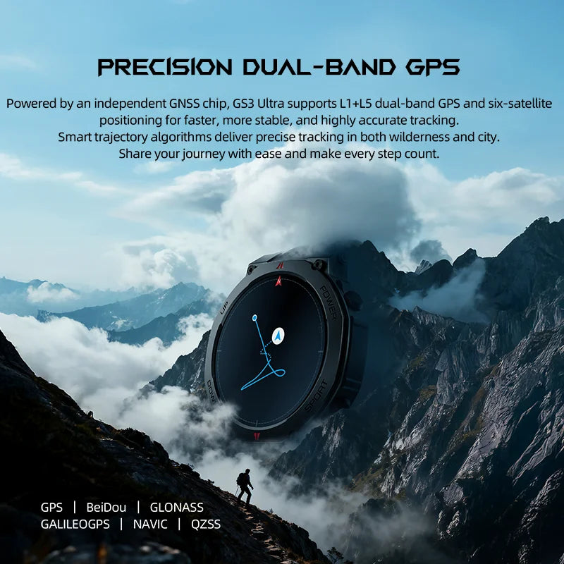 Montre connectée BlackShark GS3 Ultra — GPS double fréquence et 5 ATM