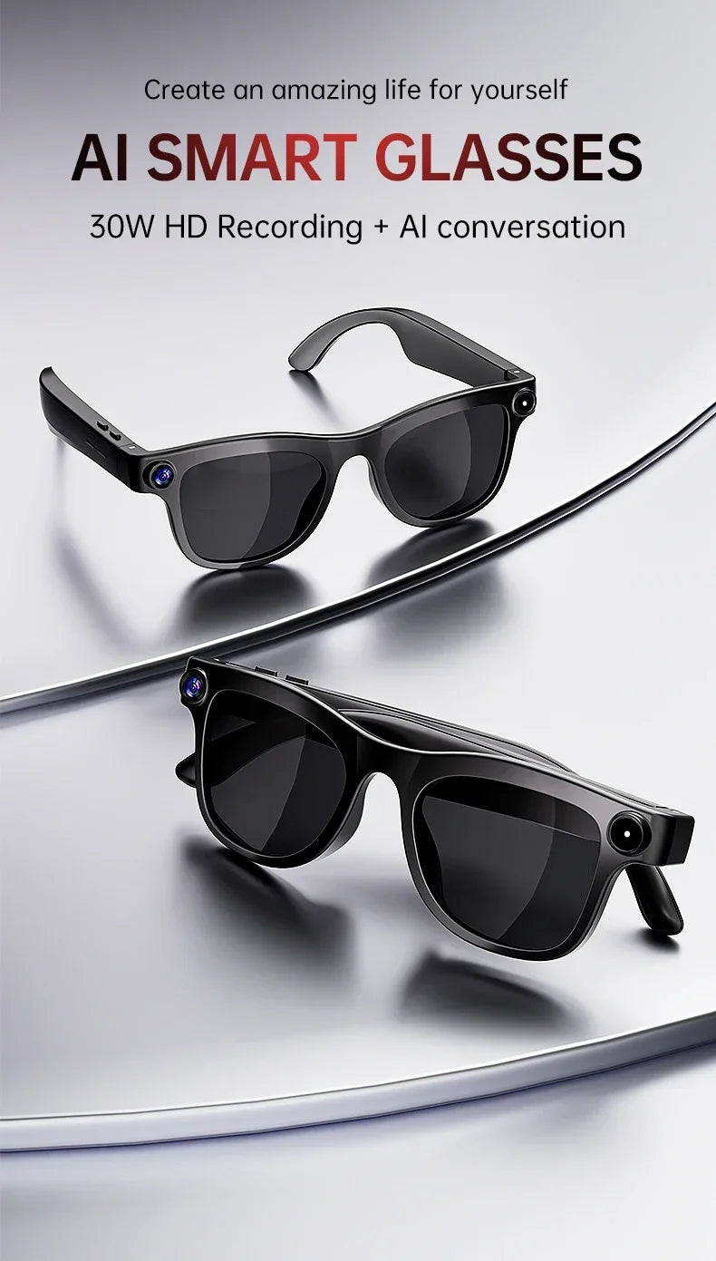Lunettes connectées IA avec caméra, traduction et appels Bluetooth — version 1600W