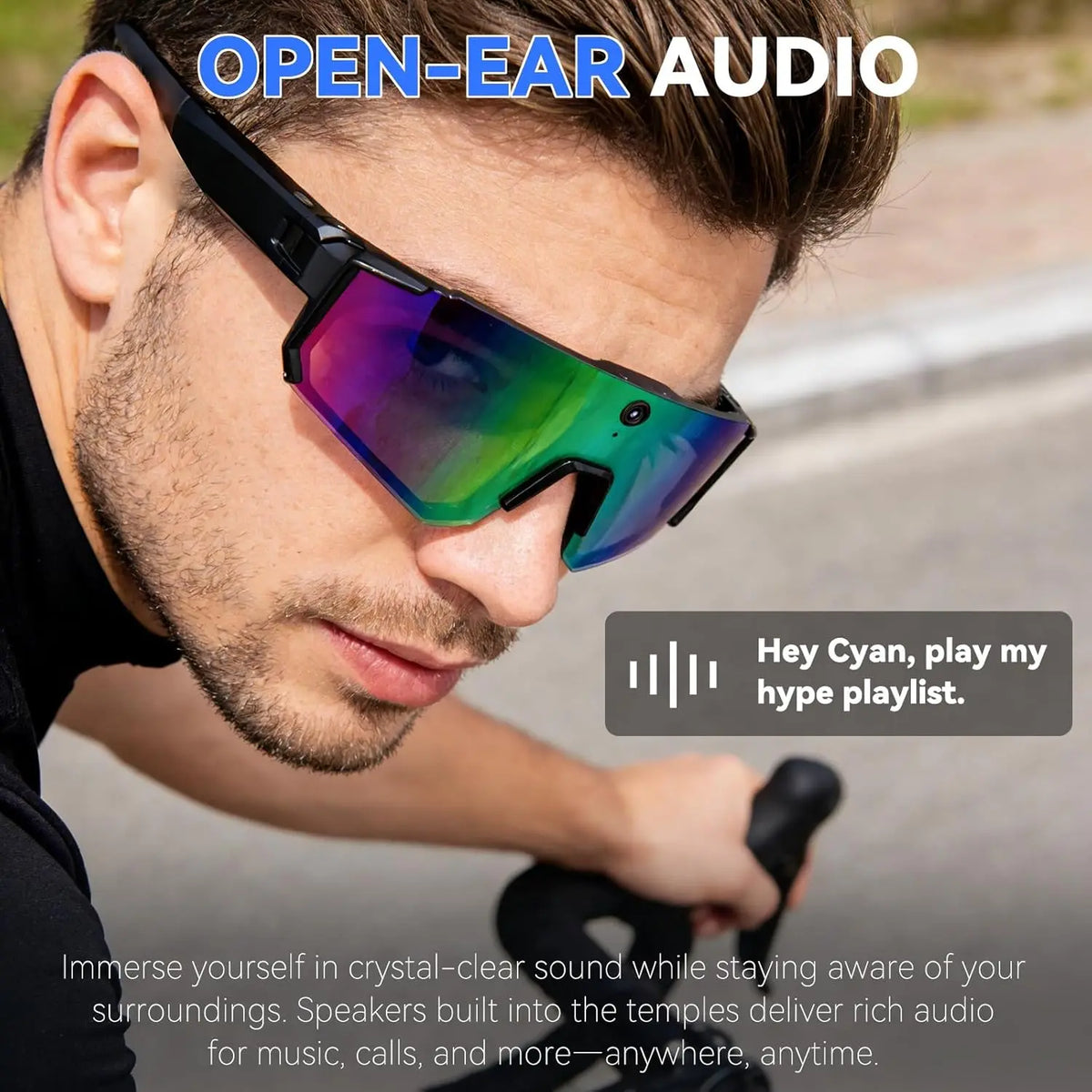 Lunettes connectées IA avec caméra, traduction et appels Bluetooth — version 800W