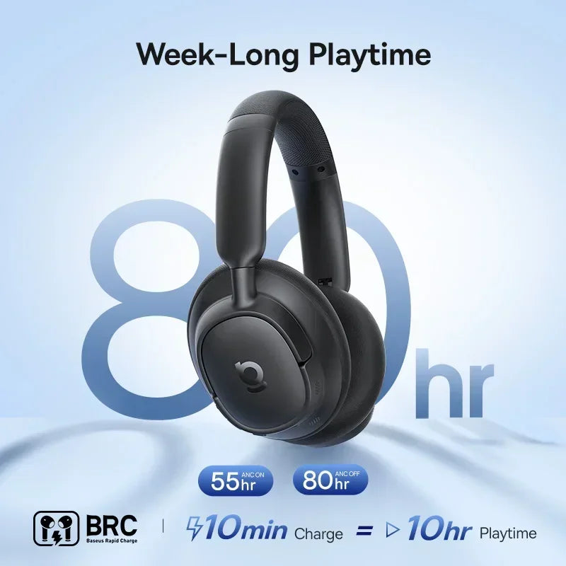 Casque Bluetooth Baseus EH10 NC — ANC adaptatif, LDAC, autonomie annoncée 80 h