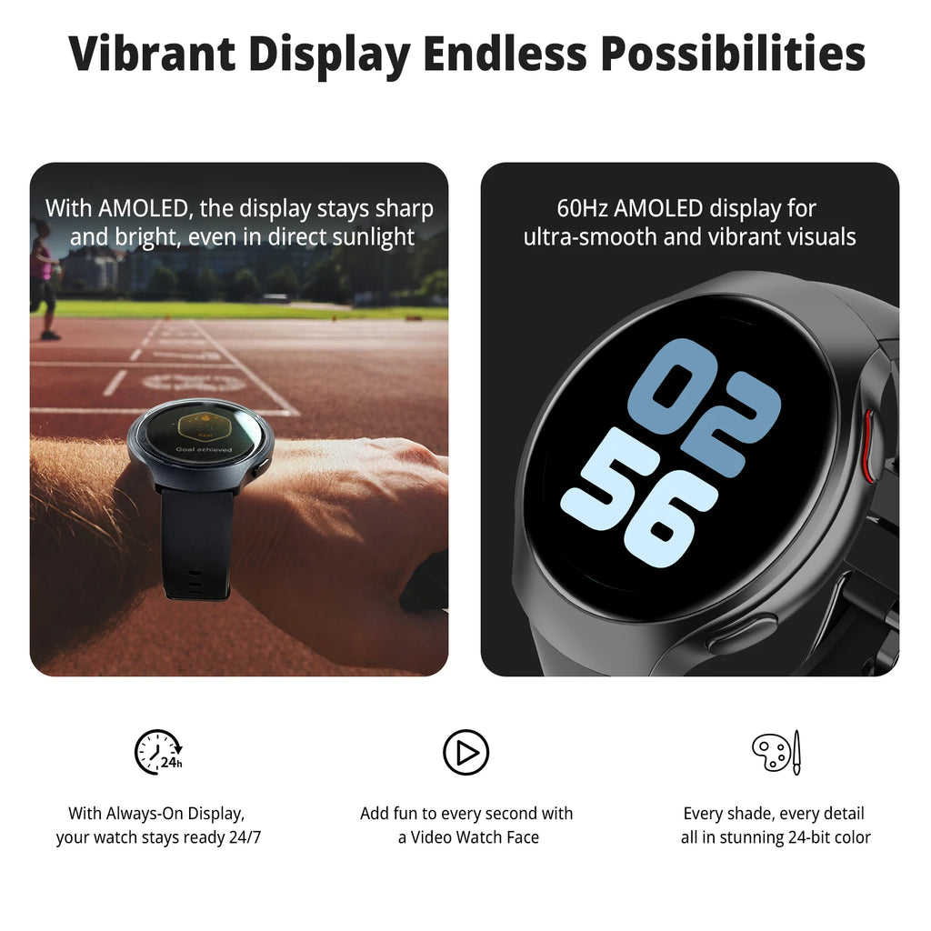 Montre connectée AIWR Orbit — GPS, écran AMOLED et appels Bluetooth