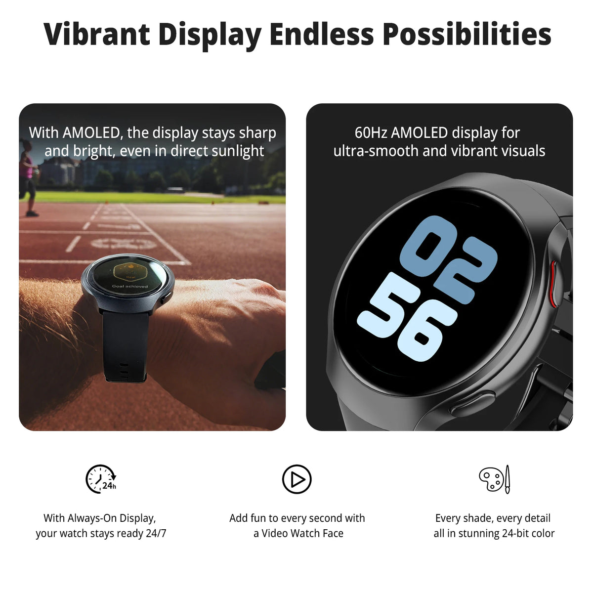 Montre connectée AIWR Orbit — GPS, écran AMOLED et appels Bluetooth