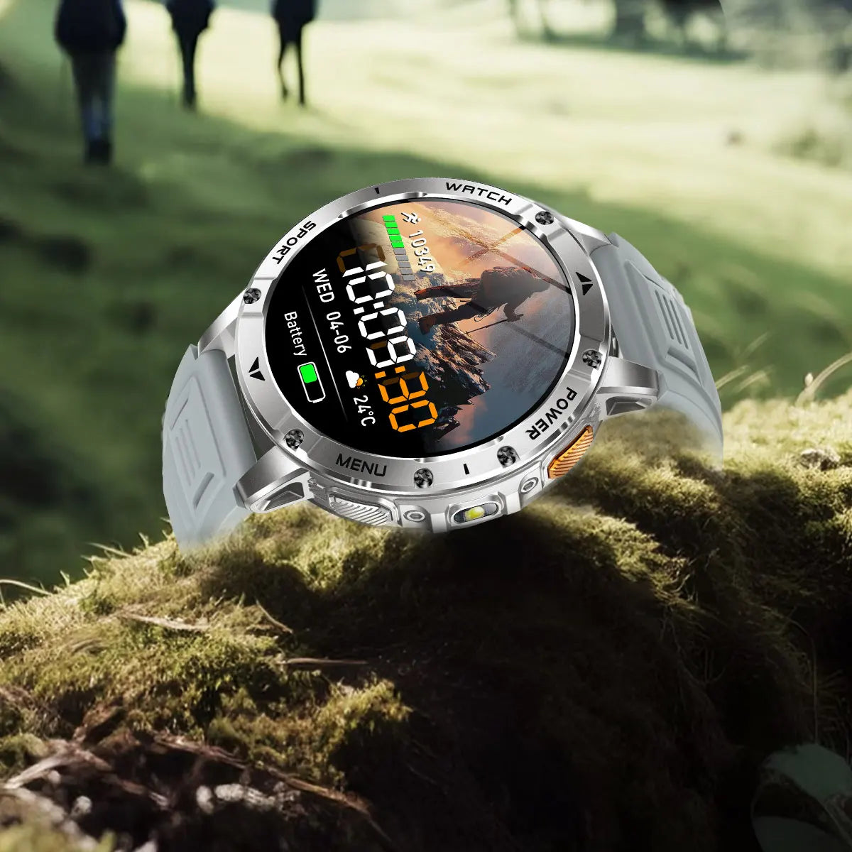 Montre connectée outdoor — 10 ATM annoncés, lampe LED et appels Bluetooth