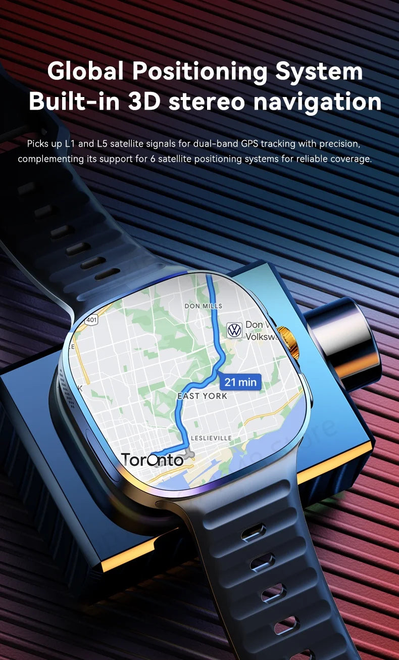Montre connectée M99 — écran AMOLED 2,4″, caméra rotative et GPS