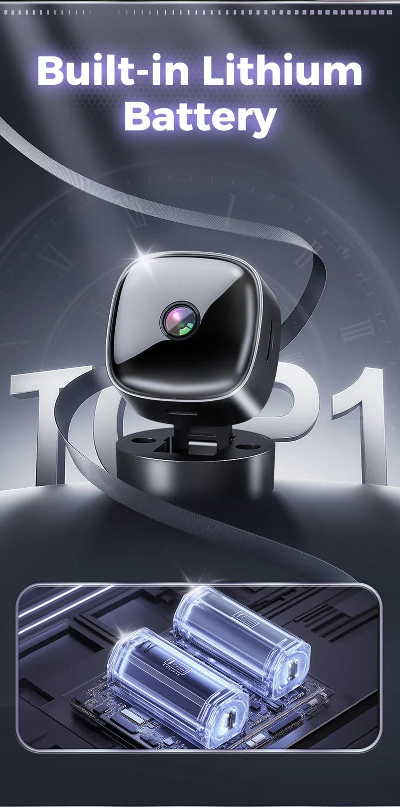 Caméra de sécurité Wi‑Fi 1080p compacte — surveillance à distance